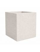Fioriera quadrata in cemento calcestruzzo per esterno - colore Bianco pietra - senza zoccolatura - cm 50x50x70h - Conforme CAM