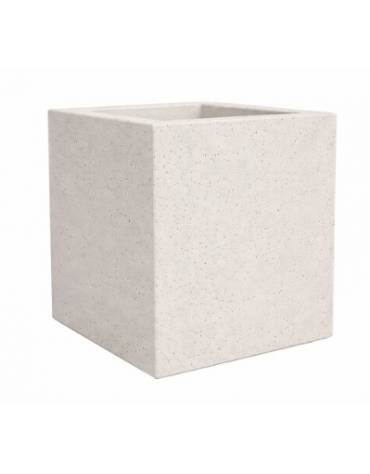 Fioriera quadrata in cemento calcestruzzo per esterno - colore Bianco pietra - senza zoccolatura - cm 50x50x70h