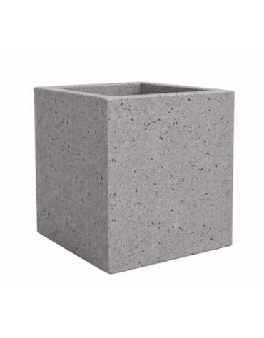 Fioriera quadrata in cemento calcestruzzo per esterno - colore Grigio pietra - senza zoccolatura - cm 50x50x70h - Conforme CAM
