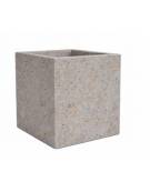 Fioriera quadrata in cemento calcestruzzo per esterno - colore Grigio travertino - senza zoccolatura - cm 50x50x70h - CAM