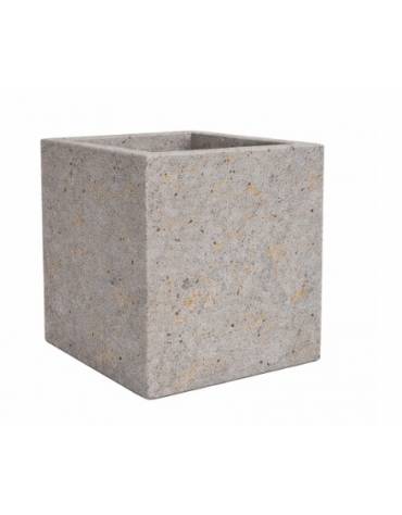 Fioriera quadrata in cemento calcestruzzo per esterno - colore Grigio travertino - senza zoccolatura - cm 50x50x70h - CAM