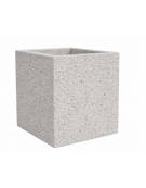 Fioriera quadrata in cemento calcestruzzo per esterno - colore Bianco sabbiato - senza zoccolatura - cm 50x50x70h - CAM