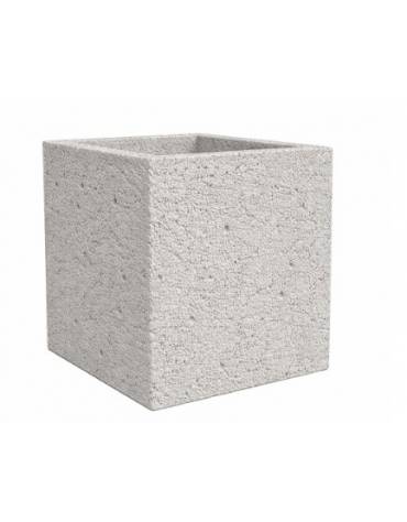 Fioriera quadrata in cemento calcestruzzo per esterno - colore Bianco sabbiato - senza zoccolatura - cm 50x50x70h - CAM