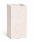 Fioriera quadrata in cemento calcestruzzo per esterno - colore Bianco travertino - senza zoccolatura - cm 35x35x70h - CAM