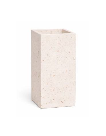 Fioriera quadrata in cemento calcestruzzo per esterno - colore Bianco travertino - senza zoccolatura - cm 35x35x70h - CAM