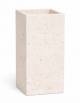 Fioriera quadrata in cemento calcestruzzo per esterno - colore Bianco travertino - senza zoccolatura - cm 35x35x70h - CAM