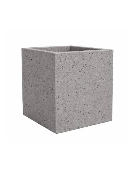 Fioriera quadrata in cemento calcestruzzo - colore Grigio pietra - senza zoccolatura - cm 60x60x70h - Conforme ai CAM