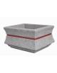 Fioriera quadrata in cemento calcestruzzo per esterno colore Grigio pietra - con fascia color rame - cm 125x125x65h - CAM
