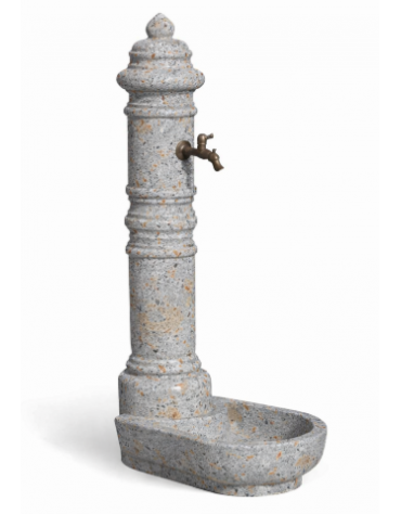 FONTANA IN CALCESTRUZZO CEMENTO COLORE GRIGIO TRAVERTINO PER ESTERNO - cm 66x45x121h - Conforme ai CAM