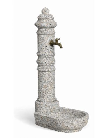FONTANA IN CALCESTRUZZO CEMENTO COLORE GRIGIO SABBIATO PER ESTERNO - cm 66x45x121h - Conforme ai CAM