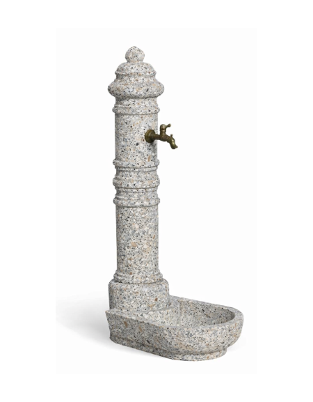 FONTANA IN CALCESTRUZZO CEMENTO COLORE GRIGIO SABBIATO PER ESTERNO - cm 66x45x121h - Conforme ai CAM