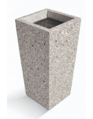 CENERIERA TRAPEZOIDALE IN CEMENTO COLORE GRIGIO SABBIATO PER ESTERNO - cm 41x41x90h - Conforme ai CAM