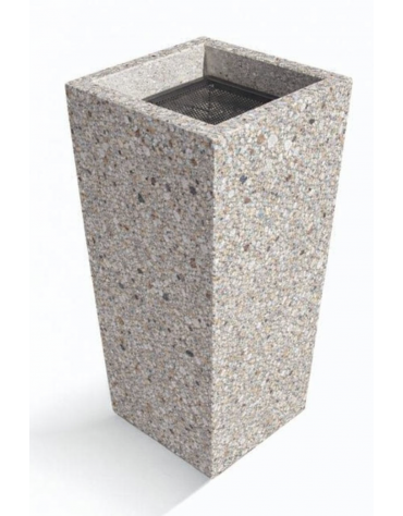 CENERIERA TRAPEZOIDALE IN CEMENTO COLORE GRIGIO SABBIATO PER ESTERNO - cm 41x41x90h - Conforme ai CAM