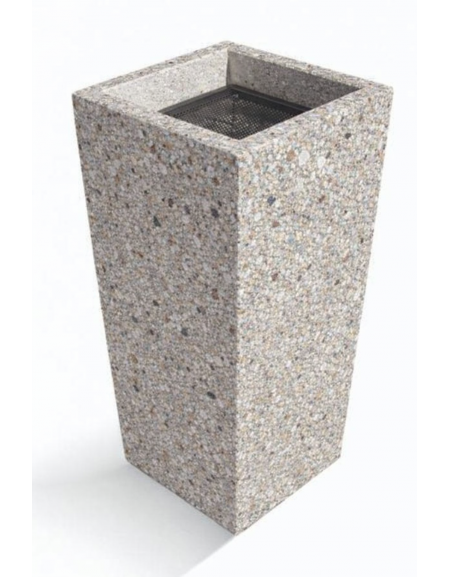 CENERIERA TRAPEZOIDALE IN CEMENTO COLORE GRIGIO SABBIATO PER ESTERNO - cm 41x41x90h - Conforme ai CAM