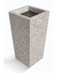 CENERIERA TRAPEZOIDALE IN CEMENTO COLORE GRIGIO SABBIATO PER ESTERNO - cm 41x41x90h - Conforme ai CAM