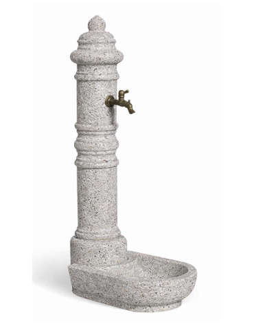 FONTANA IN CALCESTRUZZO CEMENTO COLORE BIANCO SABBIATO PER ESTERNO - cm 66x45x121h - Conforme ai CAM