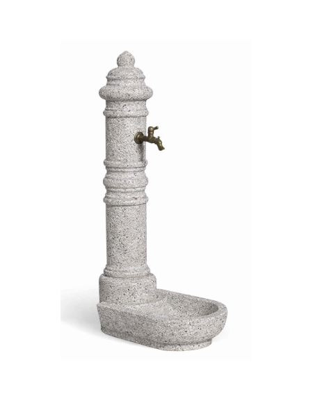 FONTANA IN CALCESTRUZZO CEMENTO COLORE BIANCO SABBIATO PER ESTERNO - cm 66x45x121h - Conforme ai CAM