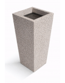 CENERIERA TRAPEZOIDALE IN CEMENTO COLORE BIANCO SABBIATO PER ESTERNO - cm 41x41x90h - Conforme ai CAM