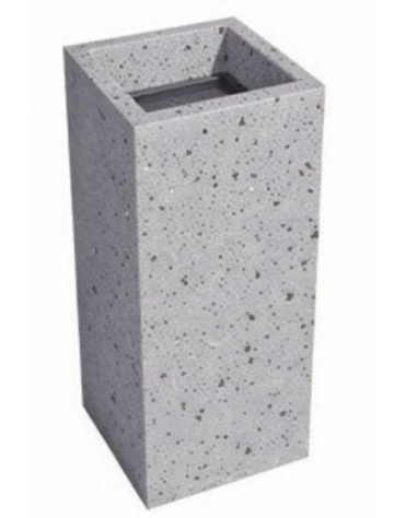 CENERIERA RETTANGOLARE IN CALCESTRUZZO COLORE GRIGIO PIETRA PER ESTERNO - cm 35x35x70h - Conforme ai CAM