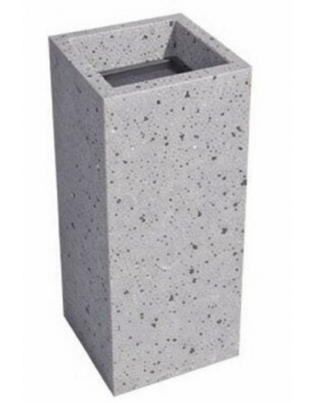 CENERIERA RETTANGOLARE IN CALCESTRUZZO COLORE GRIGIO PIETRA PER ESTERNO - cm 35x35x70h - Conforme ai CAM