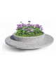 PANCHINA TONDA IN CEMENTO CON FIORIERA CENTRALE - COLORE GRIGIO PIETRA - DIAMETRO ESTERNO CM 240
