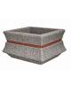 Fioriera quadrata in cemento calcestruzzo per esterno - Colore grigio pietra - con fascia color rame - cm 60x60x65h