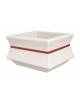 Fioriera quadrata in cemento calcestruzzo per esterno - Colore bianco pietra - con fascia color rame - cm 60x60x65h