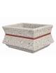 Fioriera quadrata in cemento calcestruzzo colore Grigio sabbiato per esterno - con fascia color rame - cm 90x90x65h - CAM