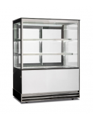 Espositore vetrina refrigerata pasticceria con basamento in acciaio inox - refrigerazione ventilata +2/+10°C - cm 90x74x120h