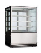 Espositore vetrina refrigerata pasticceria con basamento inox -N°3 Mensole -Refrigerazione ventilata +2+10°C - cm 90x74x130h