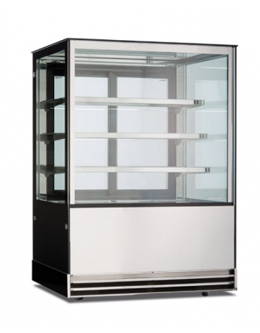 Espositore vetrina refrigerata pasticceria con basamento inox -N°3 Mensole -Refrigerazione ventilata +2+10°C - cm 90x74x130h