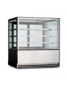 Espositore vetrina refrigerata pasticceria con basamento inox -N°3 Mensole-Refrigerazione ventilata +2/+10°C - cm 120x74x130h