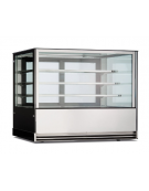 Espositore vetrina refrigerata pasticceria con basamento inox -N°3 Mensole- Refrigerazione ventilata +2/+10°C - cm 150x74x130h