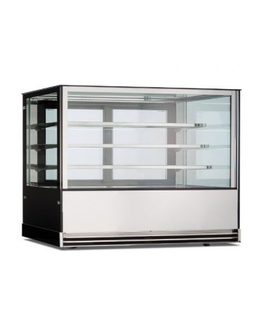 Espositore vetrina refrigerata pasticceria con basamento inox -N°3 Mensole- Refrigerazione ventilata +2/+10°C - cm 150x74x130h