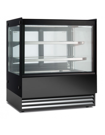 Vetrina fredda refrigerata da banco con vetri dritti - Refrigerazione ventilata 0°/+18°C - Illuminazione a Led - cm 70x56x73h