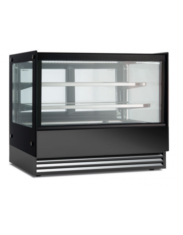 Vetrina fredda refrigerata da banco con vetri dritti - Refrigerazione ventilata 0°/+18°C - Illuminazione a Led - cm 90x56x73h