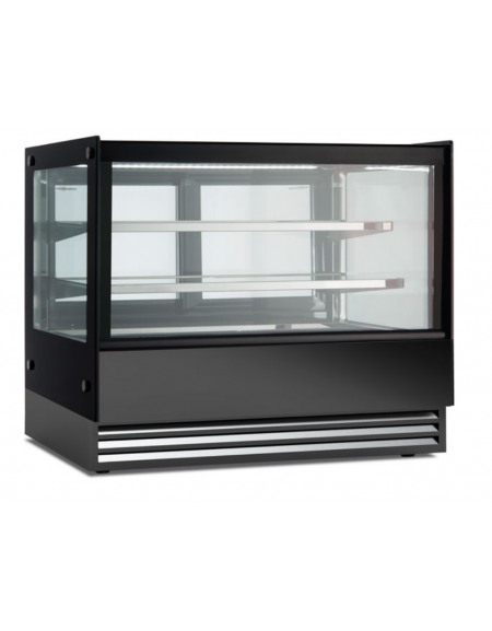 Vetrina fredda refrigerata da banco con vetri dritti - Refrigerazione ventilata 0°/+18°C - Illuminazione a Led - cm 90x56x73h