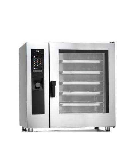 Forno combinato a gas trivalente 10 teglie GN 2/1 o 20 teglie GN 1/1-Comandi Touch screen 7''- Vapore diretto - Con lavaggio e w