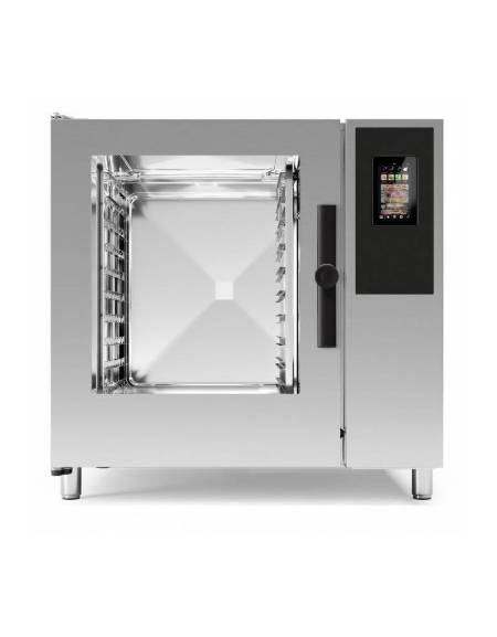 Forno a gas 10 teglie GN 2/1 vapore diretto,lavaggio e comandi Touch Screen- convezione ventilato professionale - Con wi-fi incl