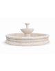 FONTANA DECORATIVA PER PIAZZE O VILLE IN CEMENTO COLORE BIANCO TRAVERTINO - cm Ø400 - Conforme ai CAM