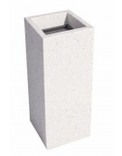 CENERIERA RETTANGOLARE IN CALCESTRUZZO COLORE BIANCO PIETRA PER ESTERNO - cm 35x35x70h - Conforme ai CAM
