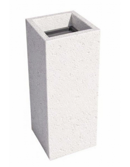 CENERIERA RETTANGOLARE IN CALCESTRUZZO COLORE BIANCO PIETRA PER ESTERNO - cm 35x35x70h - Conforme ai CAM