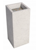 CENERIERA RETTANGOLARE IN CALCESTRUZZO COLORE GRIGIO TRAVERTINO PER ESTERNO - cm 35x35x70h - Conforme ai CAM