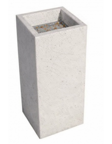 CENERIERA RETTANGOLARE IN CALCESTRUZZO COLORE GRIGIO TRAVERTINO PER ESTERNO - cm 35x35x70h - Conforme ai CAM