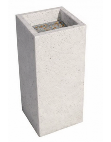CENERIERA RETTANGOLARE IN CALCESTRUZZO COLORE GRIGIO TRAVERTINO PER ESTERNO - cm 35x35x70h - Conforme ai CAM