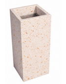 CENERIERA RETTANGOLARE IN CALCESTRUZZO COLORE BIANCO TRAVERTINO PER ESTERNO - cm 35x35x70h - Conforme ai CAM