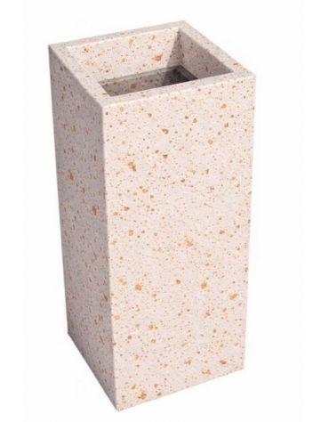 CENERIERA RETTANGOLARE IN CALCESTRUZZO COLORE BIANCO TRAVERTINO PER ESTERNO - cm 35x35x70h - Conforme ai CAM