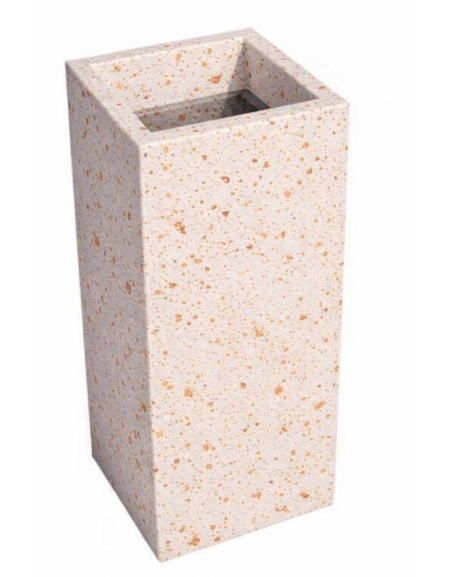 CENERIERA RETTANGOLARE IN CALCESTRUZZO COLORE BIANCO TRAVERTINO PER ESTERNO - cm 35x35x70h - Conforme ai CAM