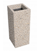 CENERIERA RETTANGOLARE IN CALCESTRUZZO COLORE GRIGIO SABBIATO PER ESTERNO - cm 35x35x70h - Conforme ai CAM