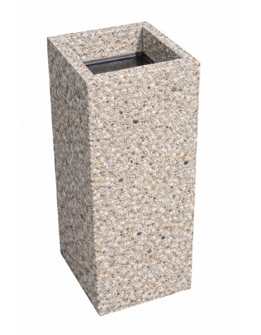 CENERIERA RETTANGOLARE IN CALCESTRUZZO COLORE GRIGIO SABBIATO PER ESTERNO - cm 35x35x70h - Conforme ai CAM